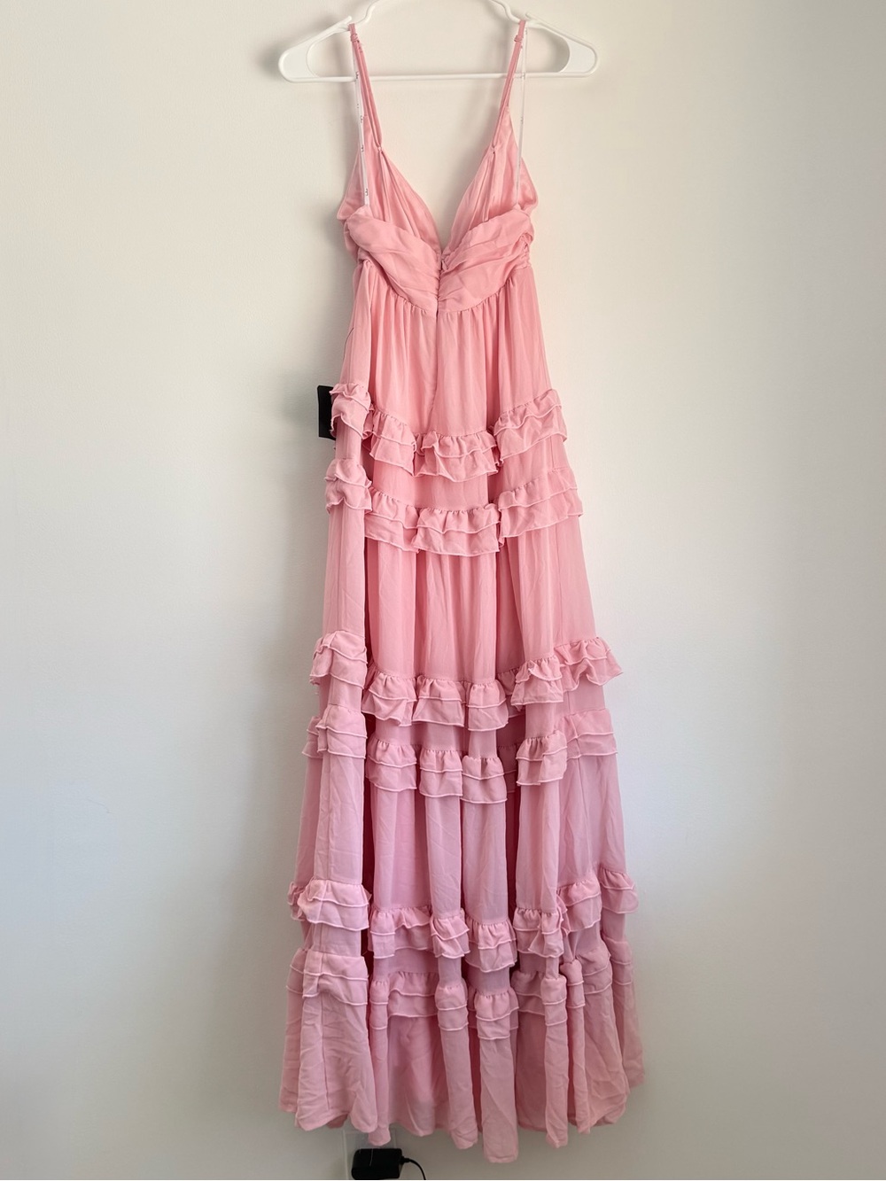 NWT Lulus Lavish Perfection Light Pink Ruffled Tiered Maxi Dress Size XS - Picture 7 of 9